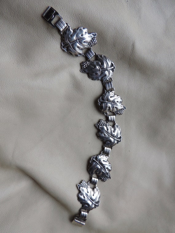 pretty silver leaf panels dimensional sterling be… - image 2
