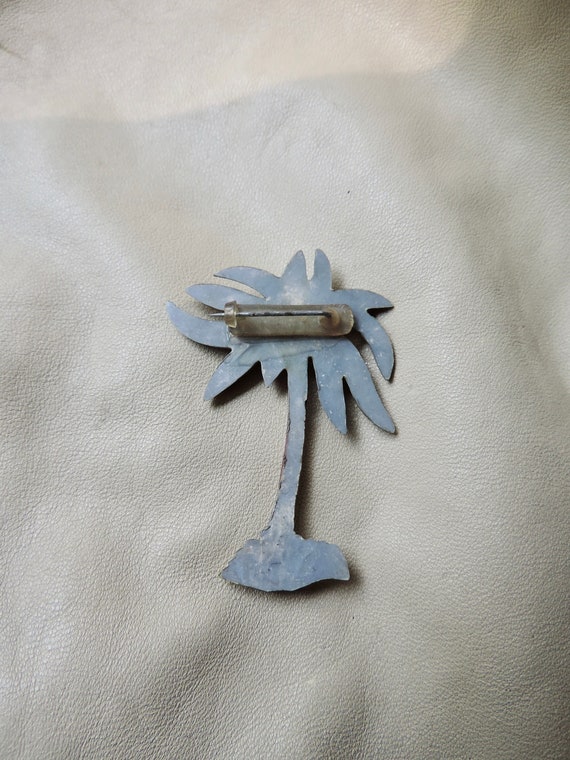 vintage celluloid palm tree pin antique pin cellu… - image 3