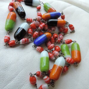 art deco necklace glass beads 1920s flapper necklace