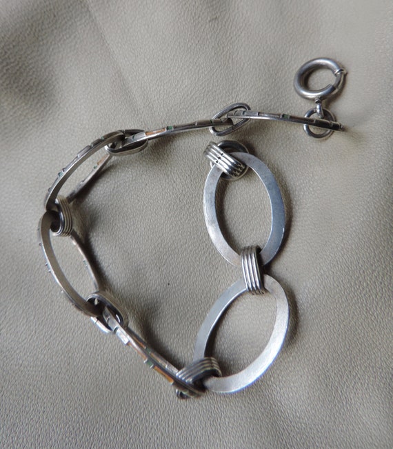 antique bracelet sterling silver chain bracelet u… - image 3