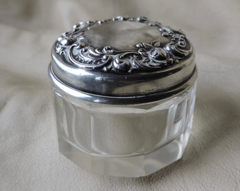 antique sterling silver dresser jar sterling repousse glass jar antique 925 dresser jar british sterling glass container fine 925 jar