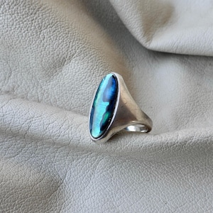 vintage ring vintage unisex ring sterling shell ring vintage sterling silver abalone ring unisex ring sterling silver abalone ring