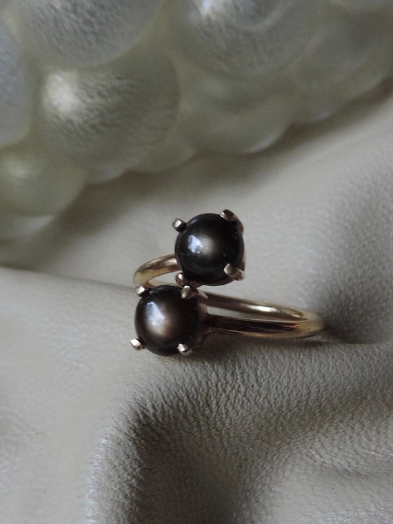 antique ring 14k gold ring black star sapphire 14k