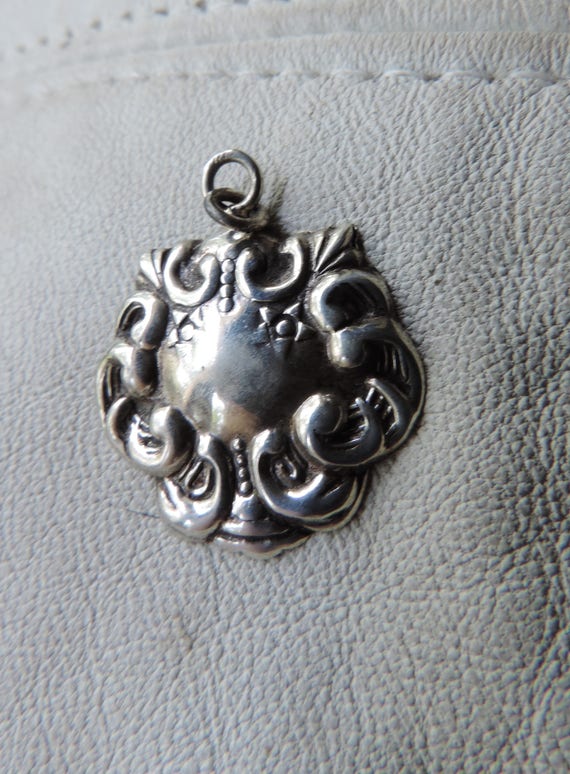 antique pendant sterling silver pendant floral st… - image 1