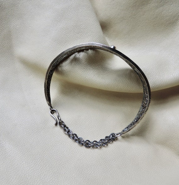 silver filigree bracelet vintage silver floral sh… - image 4