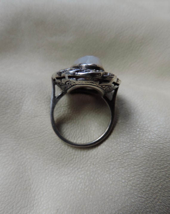 antique ring sterling silver marcasite ring art d… - image 2