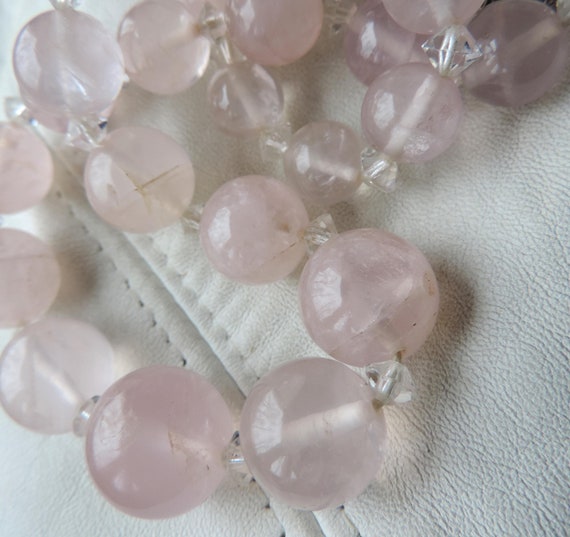 antique necklace rose quartz necklace rose quartz… - image 1