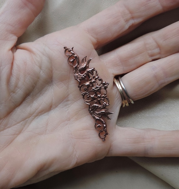 antique mythology pin cast copper griffon pin ant… - image 4