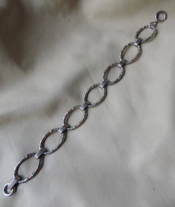 antique bracelet sterling silver chain bracelet u… - image 2