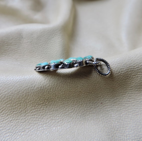 vintage sterling silver turquoise pendant handmad… - image 5