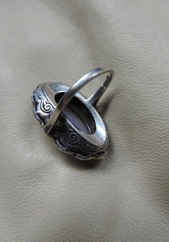 antique ring sterling silver marcasite ring art d… - image 9