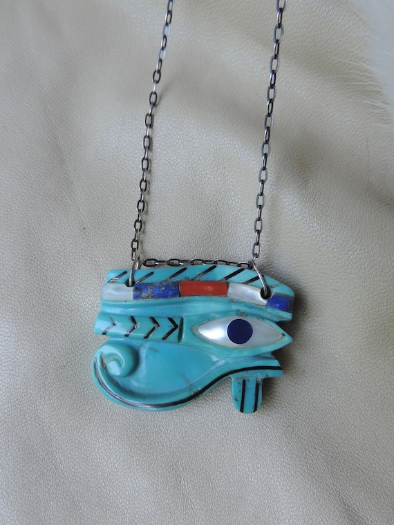 egyptain eye of horus turquoise pendant mother of 