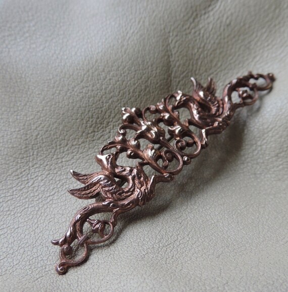 antique mythology pin cast copper griffon pin ant… - image 6