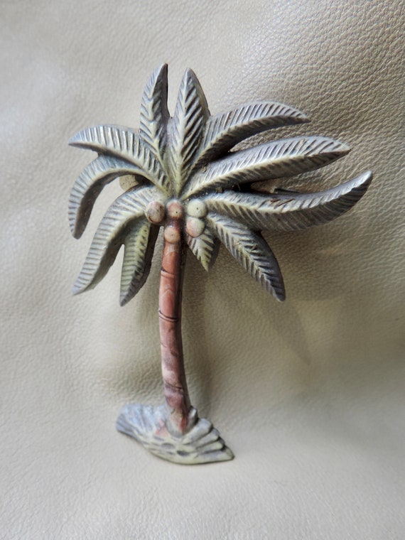 vintage celluloid palm tree pin antique pin cellu… - image 9