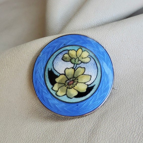 antique pin sterling enamel pin antique floral gui