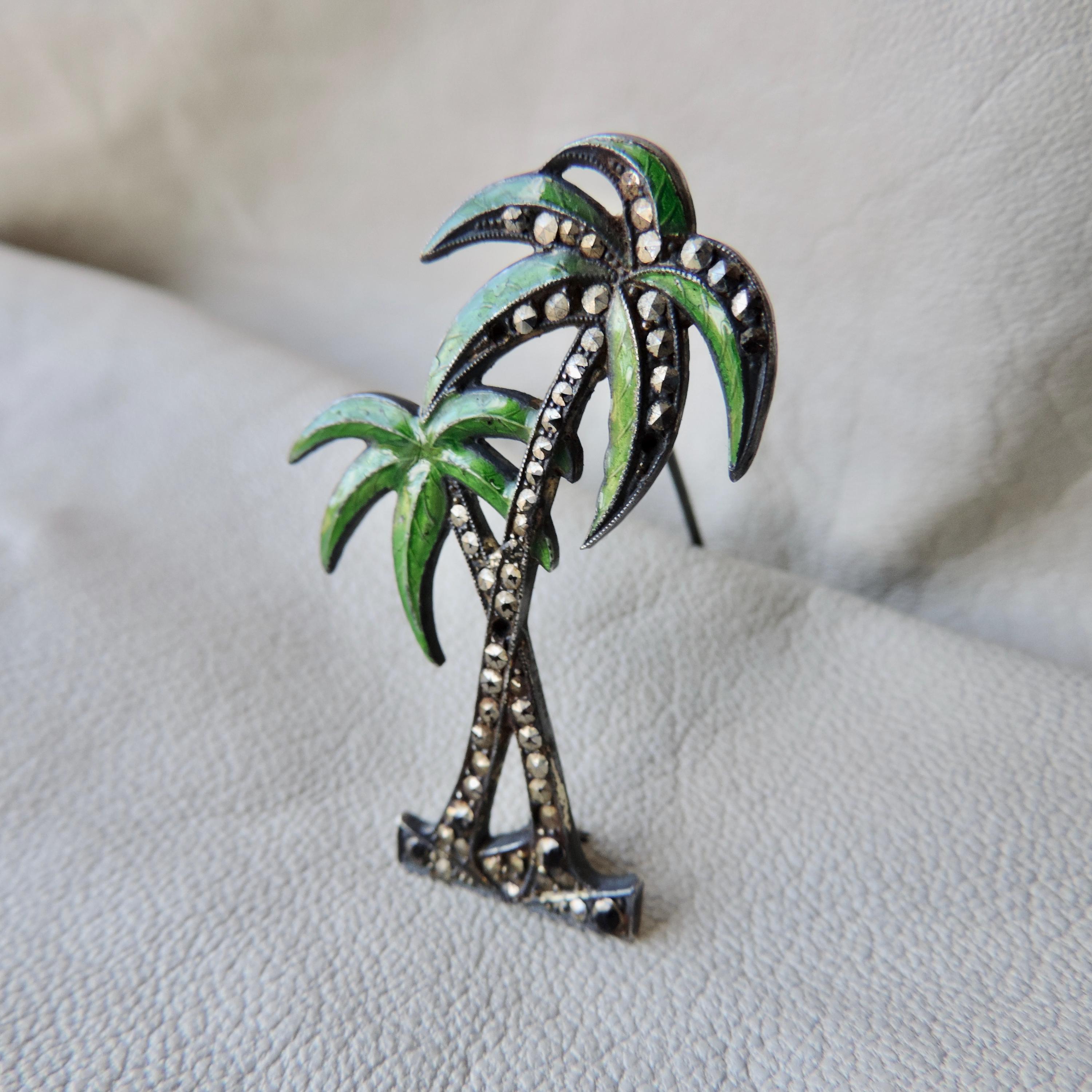 Darling Palm Tree Pin Vintage Palm Trees Brooch Sterling Silver