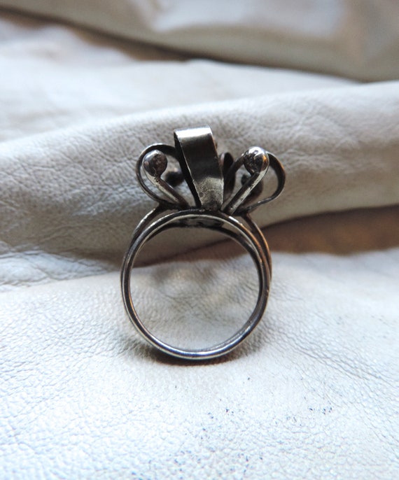 antique ring handmade sterling silver ring floral… - image 6