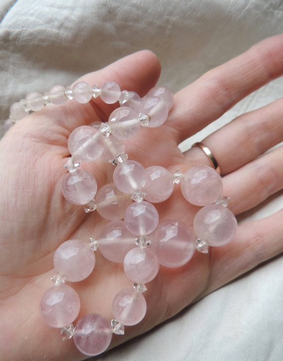 antique necklace rose quartz necklace rose quartz… - image 10