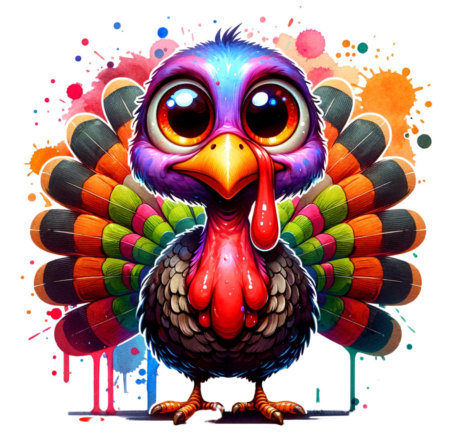 Thanksgiving Clipart, 8 Cute Turkey High Quality Jpgs, Colorful Turkey ...