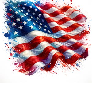 Vlag clipart, 10 aquarel Amerikaanse vlag png's, 10 hoge kwaliteit JPG, patriottisch, American Eagle, Junk Journal, sublimatie ontwerpen, Paper Crafts