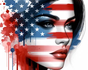 Vlag aquarel clipart, 10 patriottische digitale download, hoge kwaliteit jpg's, USA clipart, Instant Download, Paper Craft, Junk Journal, kaarten