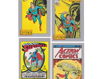 Cztery karty kosmiczne Supermana DC Comics z 1992 roku