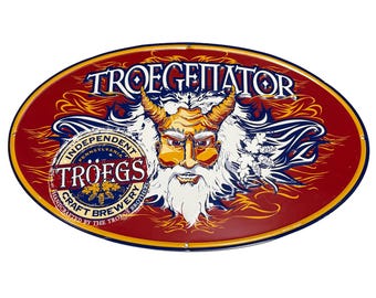 Troegs Brewing TROEGENATOR Tin Tacker Sign, 16" x 10"