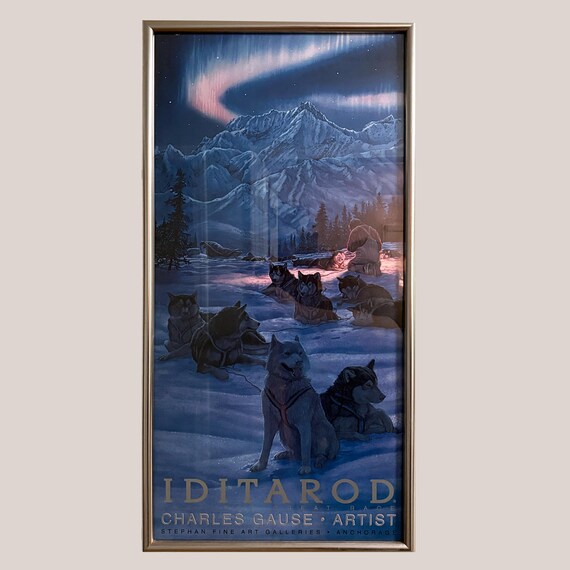 IDITAROD Charles Gause 1989 Framed Alaskan Gallery Print