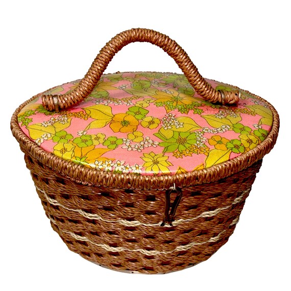 MCM Vintage SINGER Sewing Basket, 12x10" oval