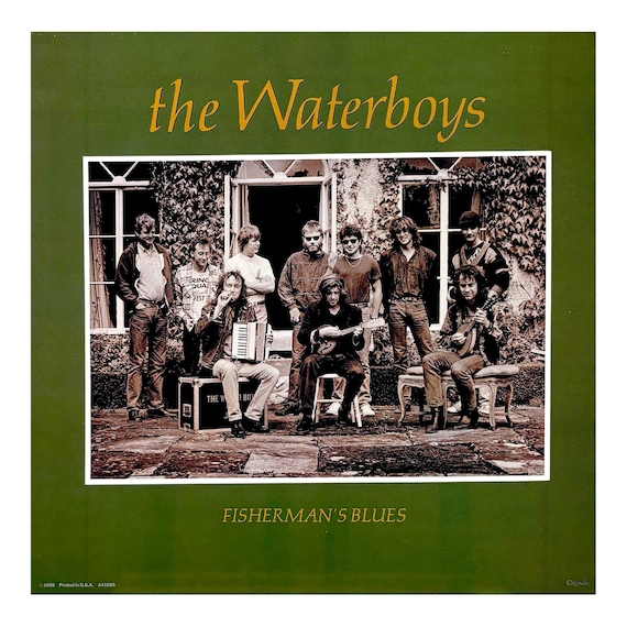 The Waterboys 1988 Fisherman's Blues Record Store Promo Poster Flat