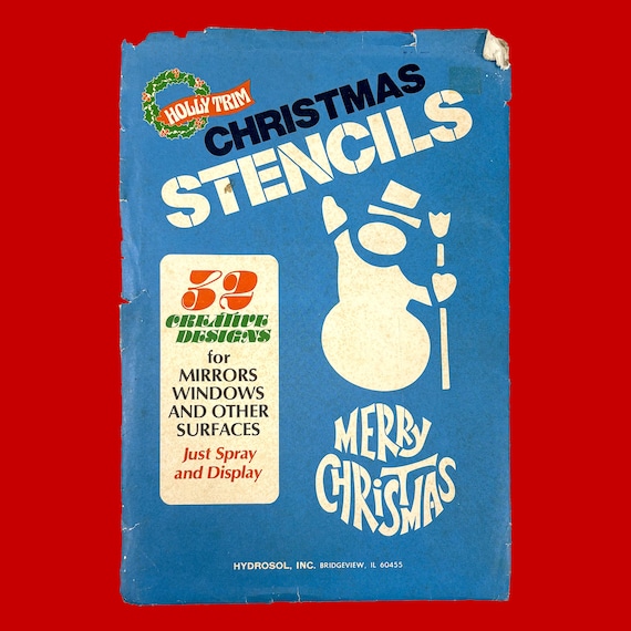 Vintage Hydrosol Holly Trim Christmas Stencils, Unused