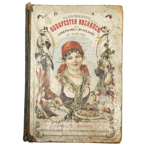 1890s Austro-Hungarian Cookbook "Illustrirtes Budapester Kochbuch"