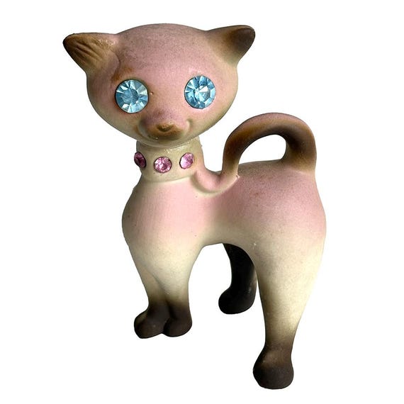 1950s Roselane Sparkler Pink Siamese Cat
