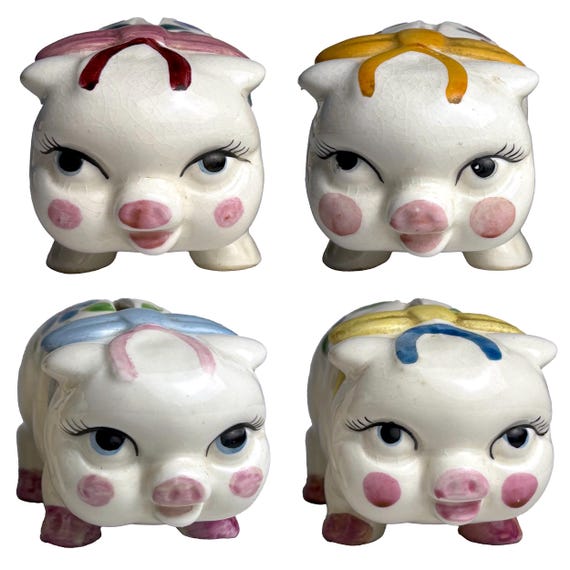 Rare Lil' Piggie Occupied Japan Porcelain Piggy Banks
