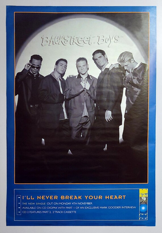 BACKSTREET BOYS Rare 1996 Never Break Your Heart HUGE Promo Poster Banner 40x60"