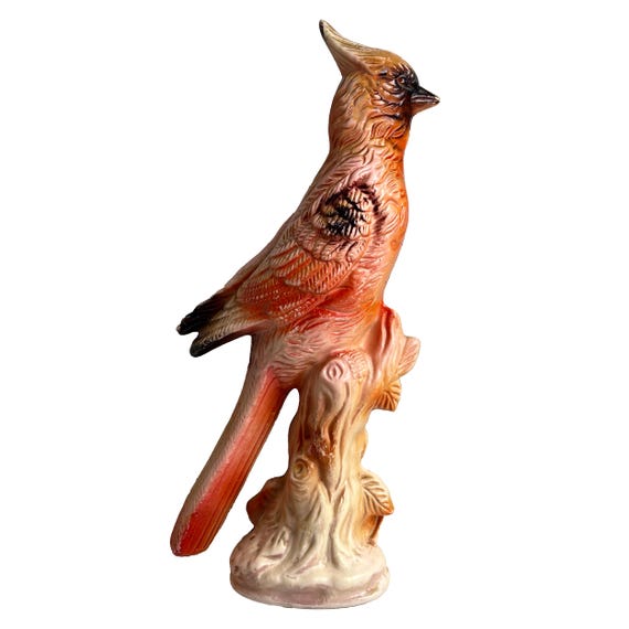 Mid-Century Blow Mold Cardinal Statuette