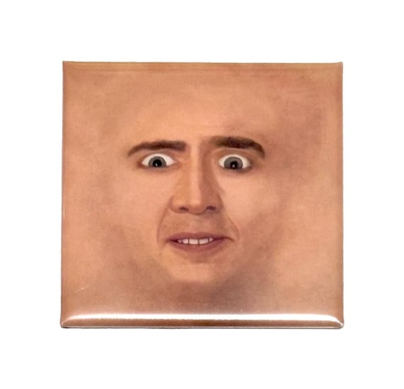 Creepy Cage Face Button Magnet, 2x2"