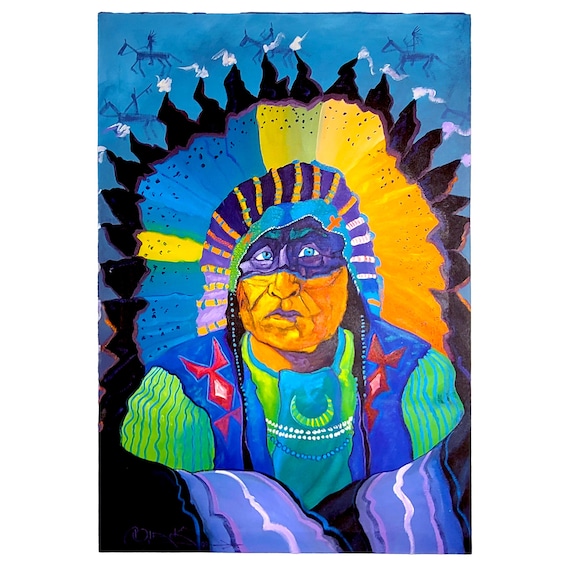 Medicine Horse by JC Black, Original Navajo Acrylic Painting