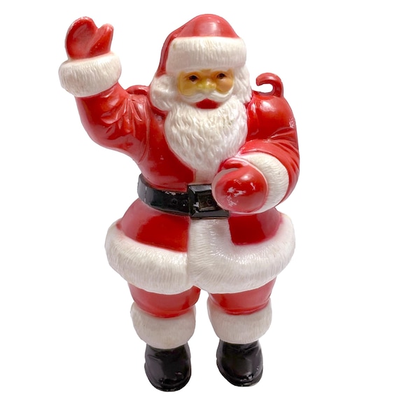 Small Blow Mold Waving Santa Claus Candy Bag Holder