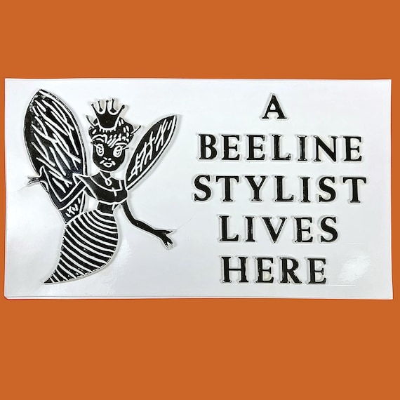Vintage BEELINE FASHIONS Vacuform Beeline Stylist Sign