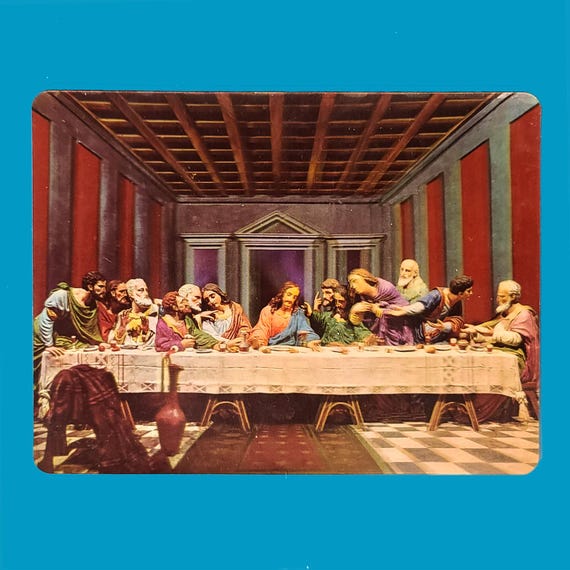 Vintage Lenticular 3D Last Supper Postcard