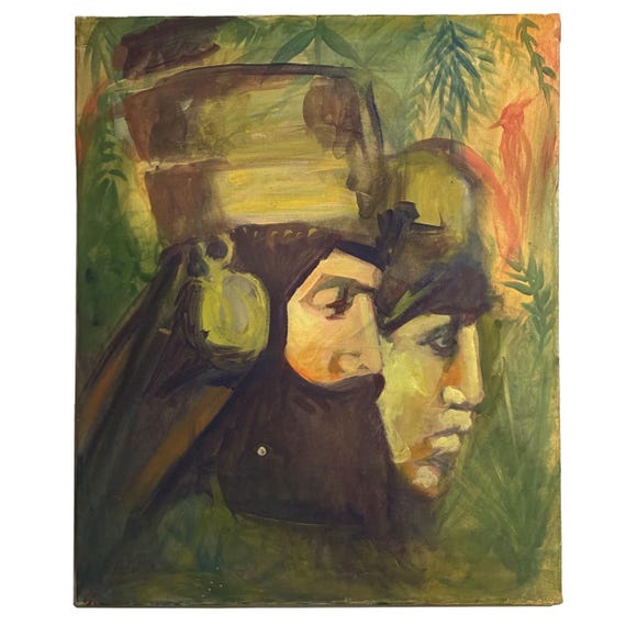 Vintage Expressionist Oil Painting - Ottoman Soldiers?