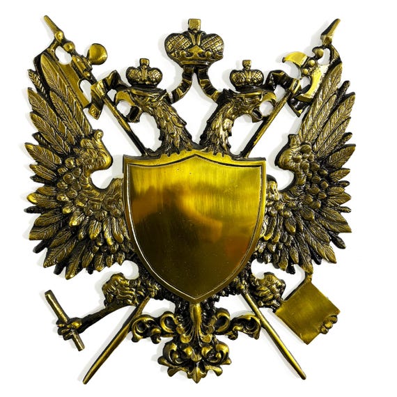 MCM Brass Double Eagle Crest Wall Hanging