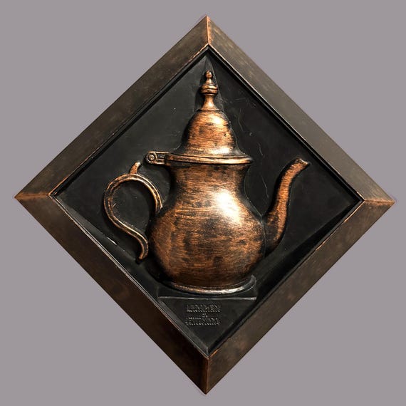 1964 Dart Industries & Coppercraft Wall Plaques - Teapot and Oil Lamp