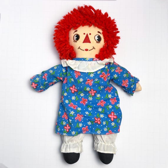 Vintage 12" Applause Raggedy Ann Doll in Blue Dress