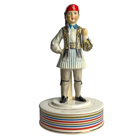 1960s Greek Soldier Music Box by Schmid Bros.