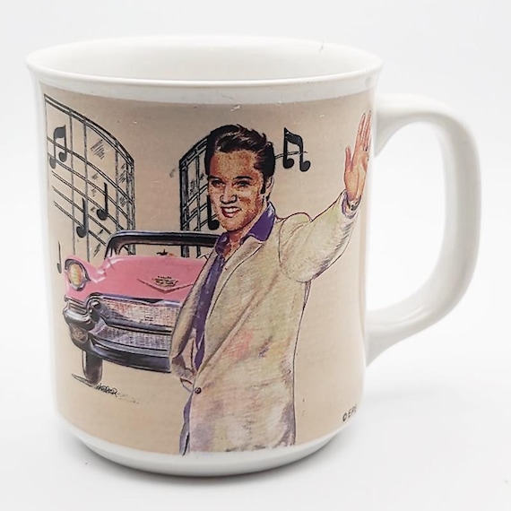 Vintage 1980s ELVIS PRESLEY Gates of Graceland Coffee Mug