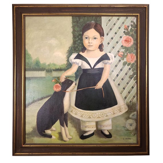 Original Vintage Oil Painting by Louise Lecka