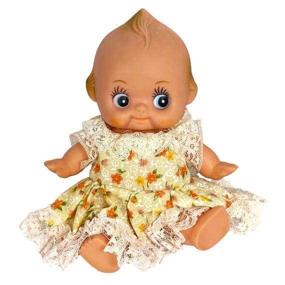 Mid-Century Kewpie Doll, 20cm Jointed with Dress