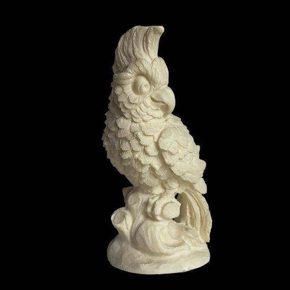 Mid-Century A SANTINI Alabaster Resin Cockatoo Figurine